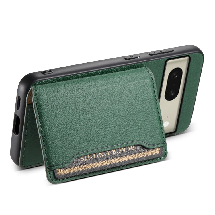 For Google Pixel 8 Calf Texture Card Bag Design Full Coverage Phone Case(Green) - Google Cases by PMC TechLife | Online Shopping South Africa | PMC TechLife | Buy Now Pay Later Mobicred