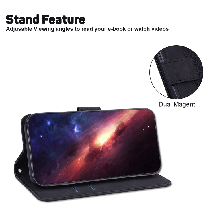 For Google Pixel 9 Geometric Embossed Leather Phone Case(Black) - Google Cases by PMC TechLife | Online Shopping South Africa | PMC TechLife | Buy Now Pay Later Mobicred