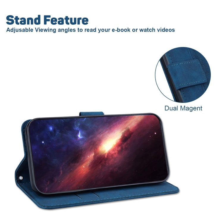 For Google Pixel 9 Pro 5G Geometric Embossed Leather Phone Case(Blue) - Google Cases by PMC TechLife | Online Shopping South Africa | PMC TechLife | Buy Now Pay Later Mobicred