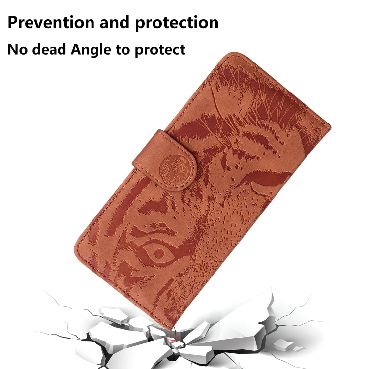 For Google Pixel 9 Tiger Embossing Pattern Flip Leather Phone Case(Brown) - Google Cases by PMC Jewellery | Online Shopping South Africa | PMC Jewellery | Buy Now Pay Later Mobicred