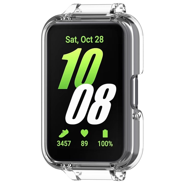 For Samsung Galaxy Fit 3 12mm Half Coverage Hollowed PC Watch Protective Case(Transparent White) - Watch Cases by PMC TechLife | Online Shopping South Africa | PMC TechLife