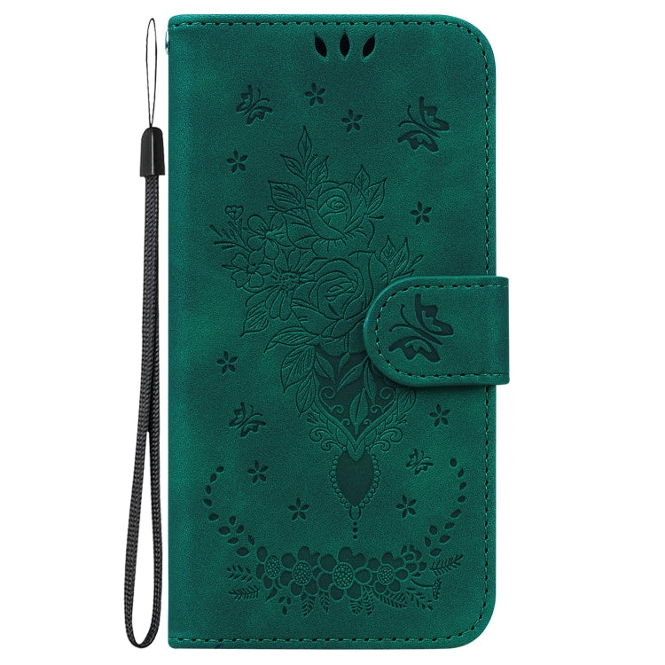 For Google Pixel 9 Pro Butterfly Rose Embossed Leather Phone Case(Green) - Google Cases by PMC TechLife | Online Shopping South Africa | PMC TechLife | Buy Now Pay Later Mobicred