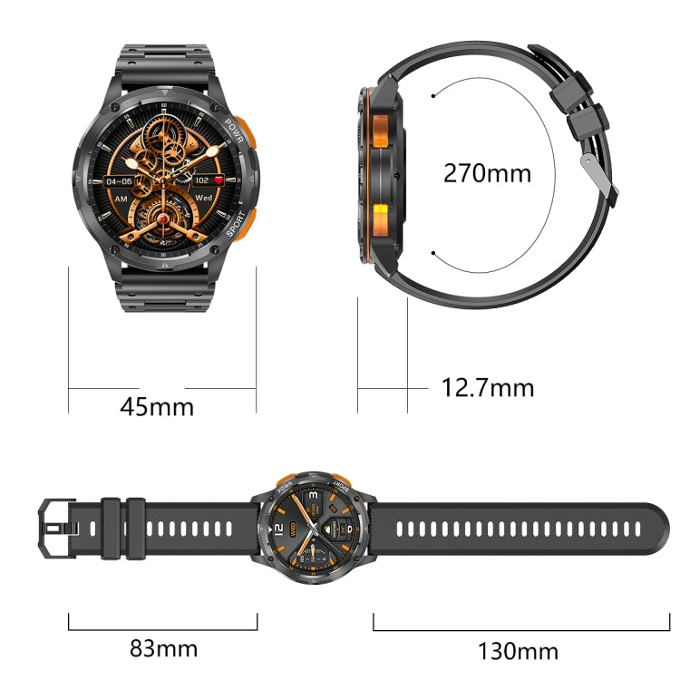 LEMFO AK59 1.43 inch AMLOED Round Screen Silicone Strap Smart Watch(Silver) - free shipping - PMC TechLife - Order now!