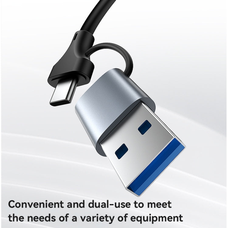 Yesido HB26 2 in 1 USB+USB-C/Type-C to Ethernet Adapter(Grey) - USB Network Adapter by Yesido | Online Shopping South Africa | PMC Jewellery | Buy Now Pay Later Mobicred