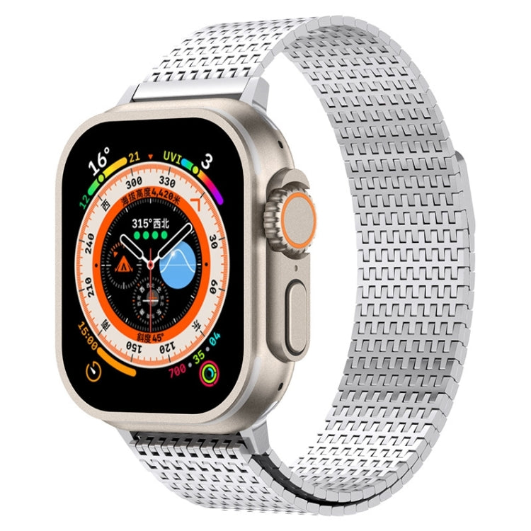 For Apple Watch 38mm Milanese Loop Magnetic Clasp Stainless Steel Watch Band(Silver) - Watch Bands by PMC Jewellery | Online Shopping South Africa | PMC Jewellery