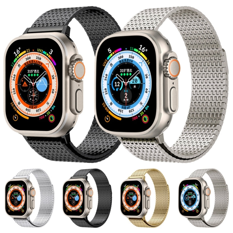 For Apple Watch SE 2023 44mm Milanese Loop Magnetic Clasp Stainless Steel Watch Band(Titanium Gold) - Watch Bands by PMC Jewellery | Online Shopping South Africa | PMC Jewellery