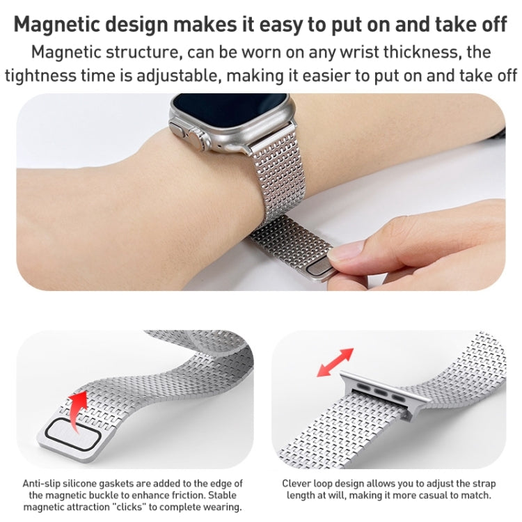 For Apple Watch Series 3 42mm Milanese Loop Magnetic Clasp Stainless Steel Watch Band(Silver) - Watch Bands by PMC Jewellery | Online Shopping South Africa | PMC Jewellery