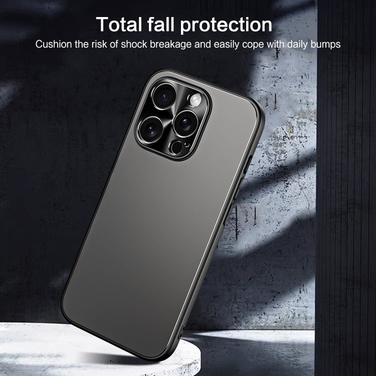 For iPhone 15 Plus R-JUST RJ-61 Electroplating Frosted TPU + PC Phone Case(Grey) - iPhone 15 Plus Cases by R-JUST | Online Shopping South Africa | PMC TechLife | Buy Now Pay Later Mobicred