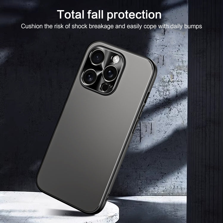 For iPhone 14 Pro Max R-JUST RJ-61 Electroplating Frosted TPU + PC Phone Case with Holder(Grey) - iPhone 14 Pro Max Cases by R-JUST | Online Shopping South Africa | PMC Jewellery