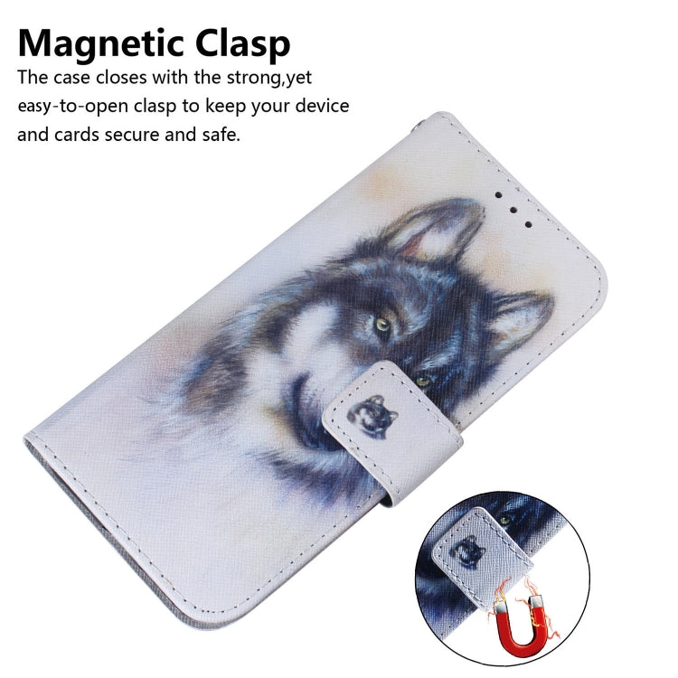 For Google Pixel 9 Pro Coloured Drawing Flip Leather Phone Case(White Wolf) - Google Cases by PMC TechLife | Online Shopping South Africa | PMC TechLife | Buy Now Pay Later Mobicred