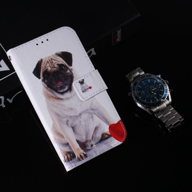 For Google Pixel 9 Coloured Drawing Flip Leather Phone Case(Pug) - Google Cases by PMC TechLife | Online Shopping South Africa | PMC TechLife | Buy Now Pay Later Mobicred