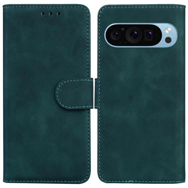 For Google Pixel 9 Pro Skin Feel Pure Color Flip Leather Phone Case(Green) - Google Cases by PMC Jewellery | Online Shopping South Africa | PMC Jewellery | Buy Now Pay Later Mobicred