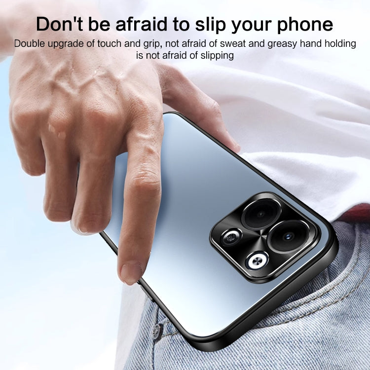 For OPPO Reno9 Pro+ R-JUST RJ-61 Electroplating Frosted TPU + PC Phone Case(Grey) - OPPO Cases by R-JUST | Online Shopping South Africa | PMC TechLife | Buy Now Pay Later Mobicred