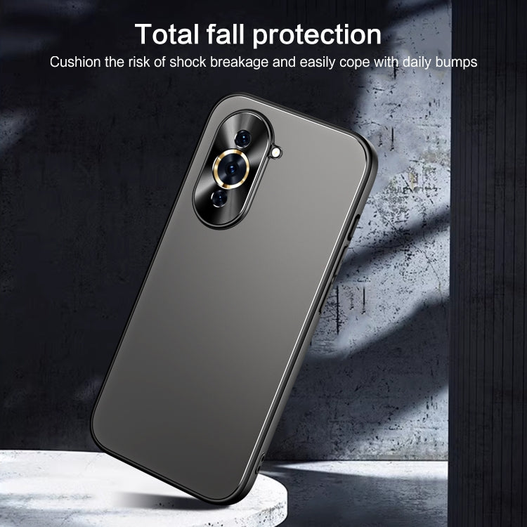 For Huawei nova 10 R-JUST RJ-61 Electroplating Frosted TPU + PC Phone Case(Blue) - Huawei Cases by R-JUST | Online Shopping South Africa | PMC TechLife | Buy Now Pay Later Mobicred