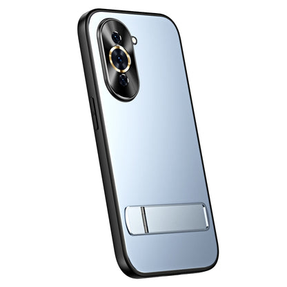 For Huawei nova 10 Pro R-JUST RJ-61 Electroplating Frosted TPU + PC Phone Case with Holder(Blue) - Huawei Cases by R-JUST | Online Shopping South Africa | PMC Jewellery