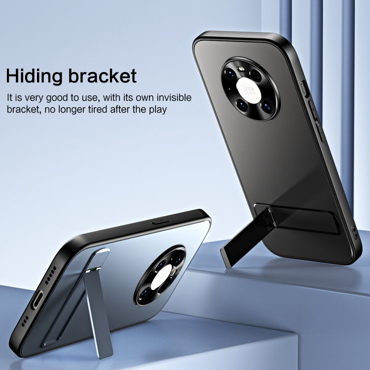 For Huawei Mate 40 Pro R-JUST RJ-61 Electroplating Frosted TPU + PC Phone Case with Holder(Grey) - Huawei Cases by R-JUST | Online Shopping South Africa | PMC TechLife