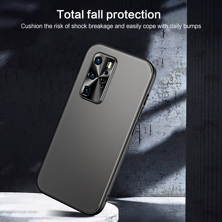 For Huawei P40 Pro R-JUST RJ-61 Electroplating Frosted TPU + PC Phone Case with Holder(Silver) - Huawei Cases by R-JUST | Online Shopping South Africa | PMC Jewellery