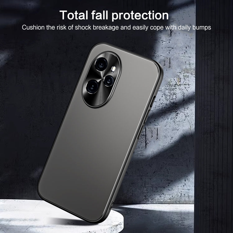 For Honor 100 R-JUST RJ-61 Electroplating Frosted TPU + PC Phone Case(Blue) - Honor Cases by R-JUST | Online Shopping South Africa | PMC TechLife | Buy Now Pay Later Mobicred