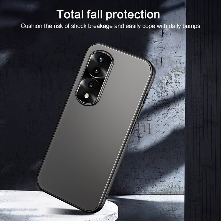 For Honor 70 Pro R-JUST RJ-61 Electroplating Frosted TPU + PC Phone Case with Holder(Silver) - Honor Cases by R-JUST | Online Shopping South Africa | PMC TechLife | Buy Now Pay Later Mobicred
