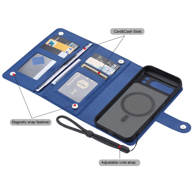 For Google Pixel 8 Pro ViLi GHA Series Shockproof MagSafe RFID Leather Attraction Horizontal Flip Phone Case(Blue) - Google Cases by ViLi | Online Shopping South Africa | PMC TechLife | Buy Now Pay Later Mobicred