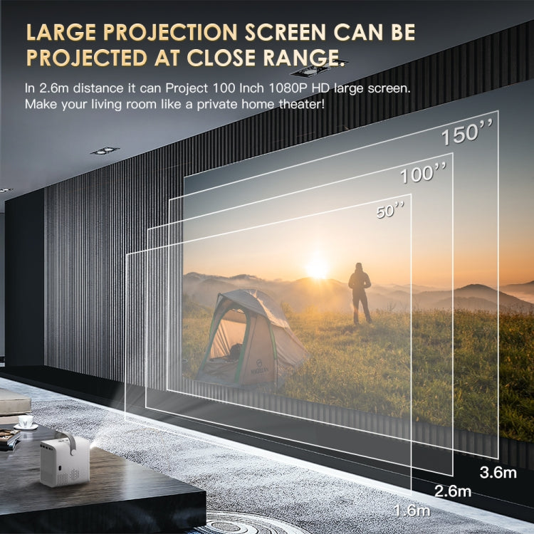 GXMO P10 Android 10 OS HD Portable WiFi Projector, Plug Type:EU Plug(White) - Mini Projector by GXMO | Online Shopping South Africa | PMC Jewellery | Buy Now Pay Later Mobicred