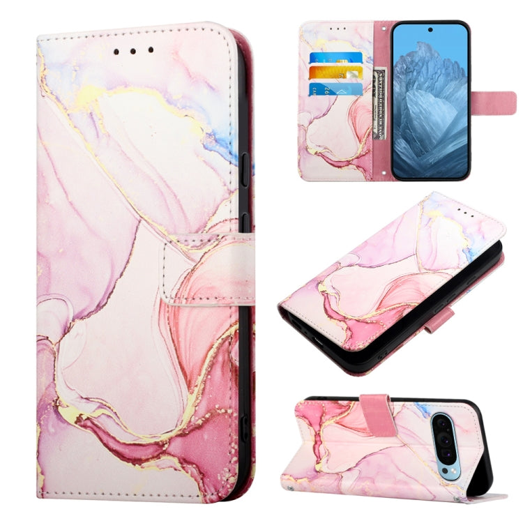 For Google Pixel 9 PT003 Marble Pattern Flip Leather Phone Case(Rose Gold) - Google Cases by PMC TechLife | Online Shopping South Africa | PMC TechLife | Buy Now Pay Later Mobicred