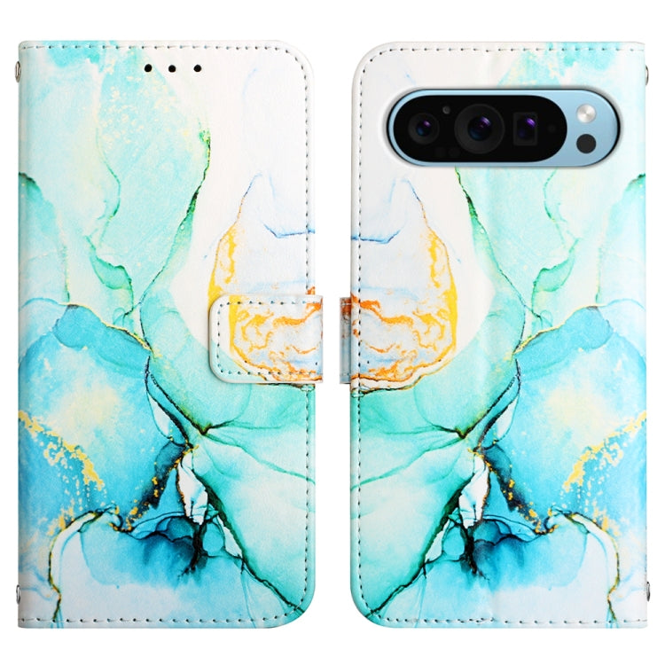 For Google Pixel 9 PT003 Marble Pattern Flip Leather Phone Case(Green) - Google Cases by PMC TechLife | Online Shopping South Africa | PMC TechLife | Buy Now Pay Later Mobicred