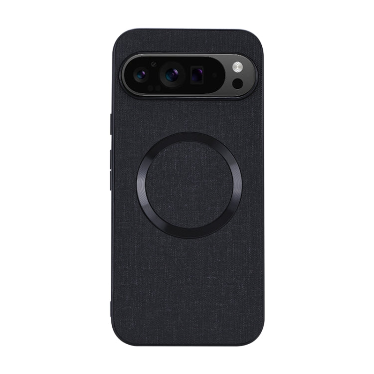 For Google Pixel 9 CD Magnetic Ring Cloth Texture PU Phone Case(Black) - Google Cases by PMC Jewellery | Online Shopping South Africa | PMC Jewellery | Buy Now Pay Later Mobicred