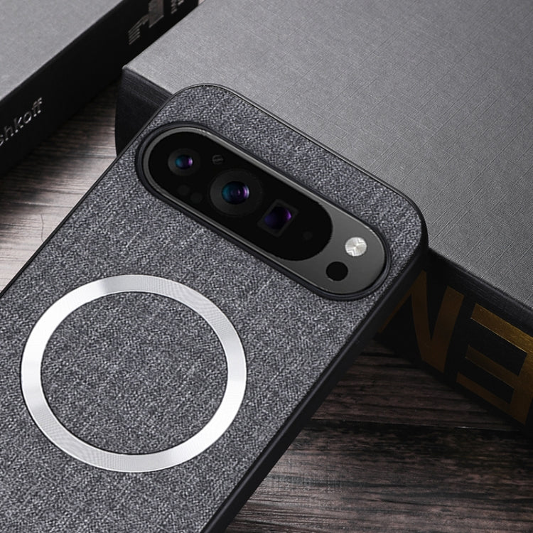 For Google Pixel 9 Pro CD Magnetic Ring Cloth Texture PU Phone Case(Green) - Google Cases by PMC TechLife | Online Shopping South Africa | PMC TechLife | Buy Now Pay Later Mobicred