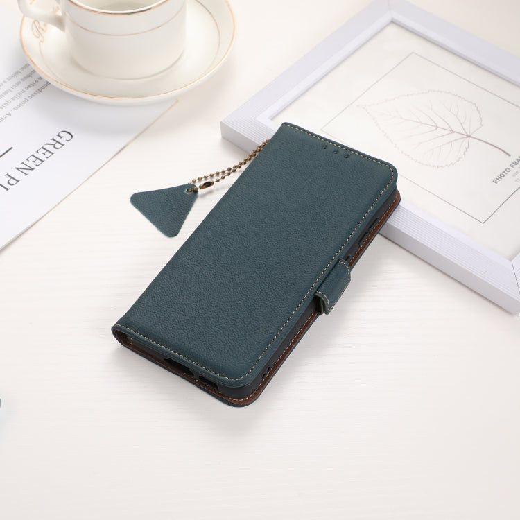 For OnePlus CE4 5G Global Side-Magnetic TJ Genuine Leather RFID Phone Case(Green) - OnePlus Cases by PMC TechLife | Online Shopping South Africa | PMC TechLife | Buy Now Pay Later Mobicred