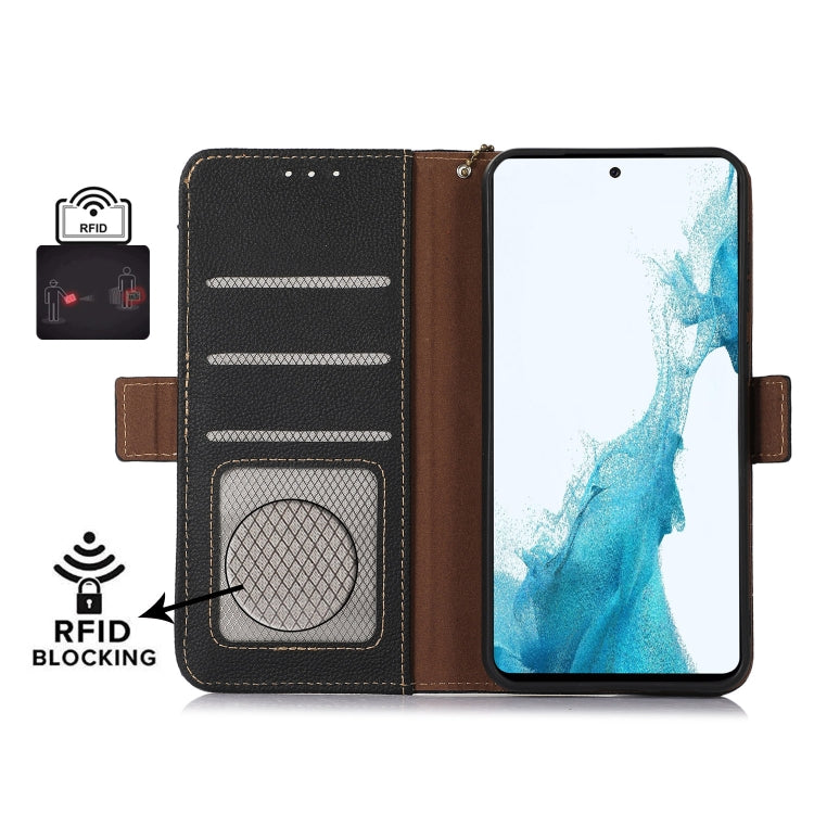 For OnePlus Ace 3V Side-Magnetic TJ Genuine Leather RFID Phone Case(Black) - OnePlus Cases by PMC TechLife | Online Shopping South Africa | PMC TechLife | Buy Now Pay Later Mobicred
