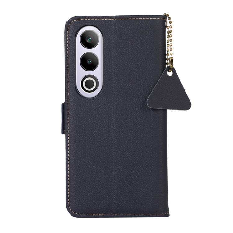For OnePlus Ace 3V Side-Magnetic TJ Genuine Leather RFID Phone Case(Blue) - OnePlus Cases by PMC TechLife | Online Shopping South Africa | PMC TechLife | Buy Now Pay Later Mobicred