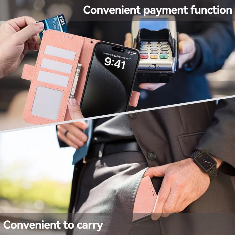 For iPhone 17 ABEEL Frosted Magnetic RFID Leather Phone Case(Pink) - free shipping - PMc TechLife - Order now!