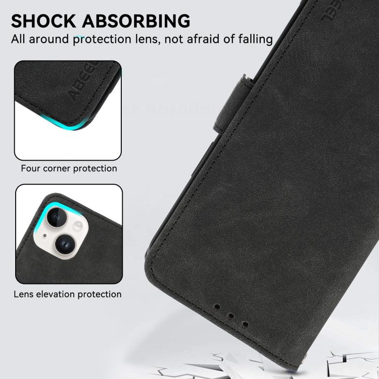 For iPhone 17 ABEEL Frosted Magnetic RFID Leather Phone Case(Black) - free shipping - PMc TechLife - Order now!