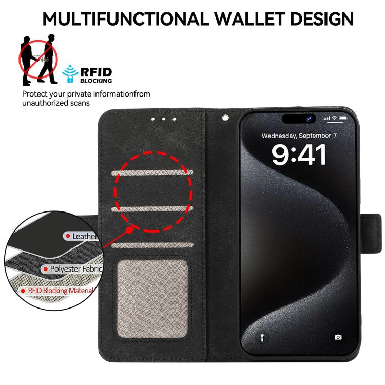 For iPhone 17 ABEEL Frosted Magnetic RFID Leather Phone Case(Black) - free shipping - PMc TechLife - Order now!