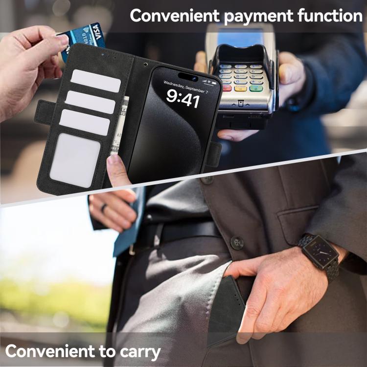 For iPhone 17 ABEEL Frosted Magnetic RFID Leather Phone Case(Black) - free shipping - PMc TechLife - Order now!