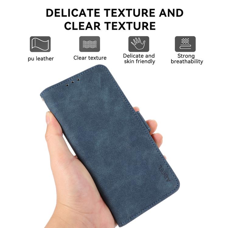 For iPhone 17 Air ABEEL Frosted Magnetic RFID Leather Phone Case(Blue) - free shipping - PMc TechLife - Order now!