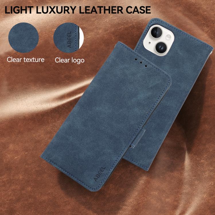 For iPhone 17 Air ABEEL Frosted Magnetic RFID Leather Phone Case(Blue) - free shipping - PMc TechLife - Order now!