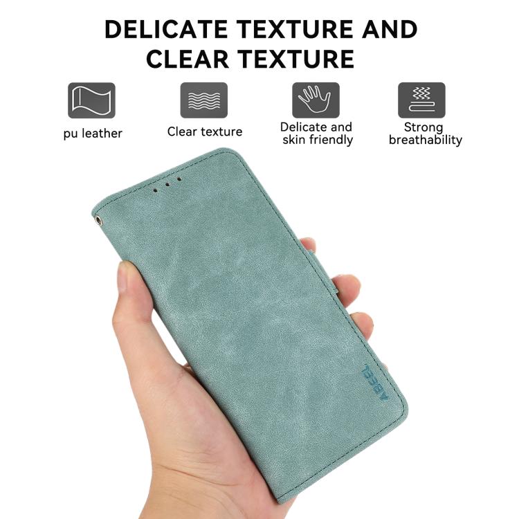 For iPhone 17 Pro Max ABEEL Frosted Magnetic RFID Leather Phone Case(Cyan) - free shipping - PMc TechLife - Order now!