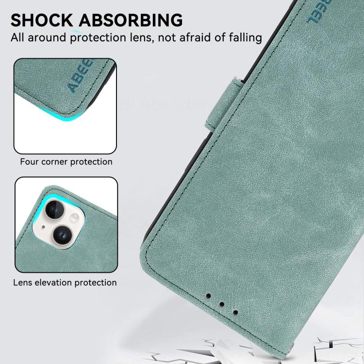 For iPhone 17 Pro Max ABEEL Frosted Magnetic RFID Leather Phone Case(Cyan) - free shipping - PMc TechLife - Order now!