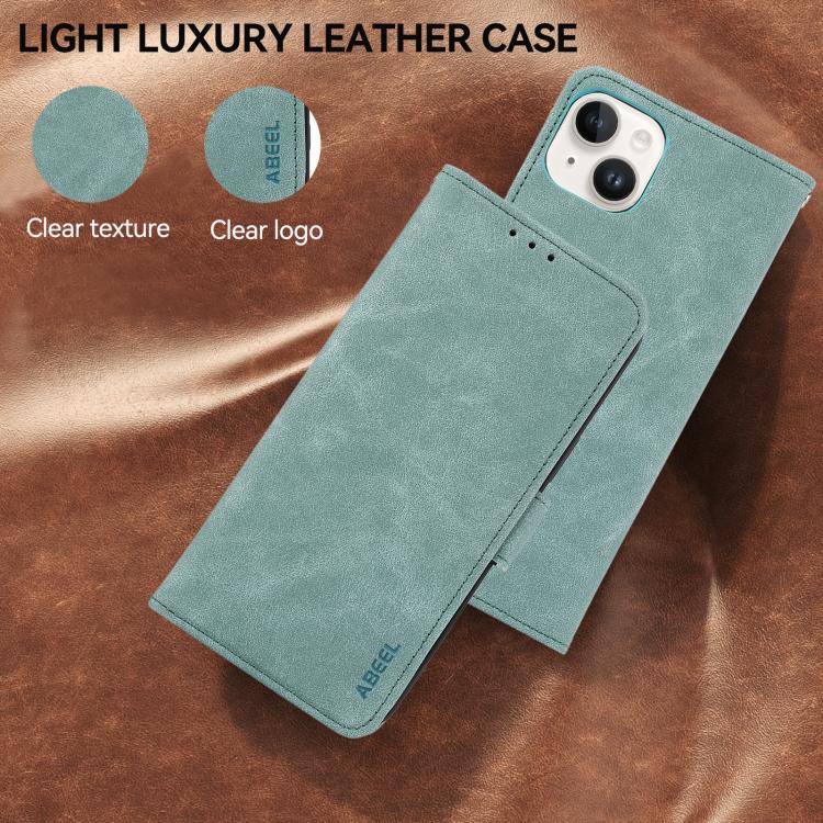 For iPhone 17 Pro Max ABEEL Frosted Magnetic RFID Leather Phone Case(Cyan) - free shipping - PMc TechLife - Order now!