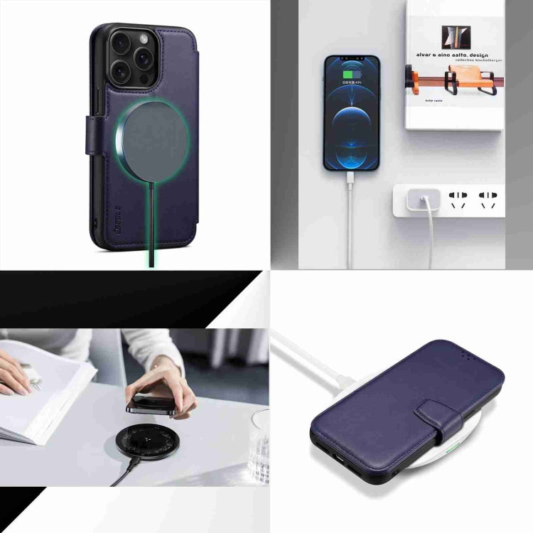 For iPhone 14 / 13 ESEBLE E1 Nappa Texture MagSafe Holder Leather Phone Case(Dark Blue) - iPhone 14 Cases by ESEBLE | Online Shopping South Africa | PMC Jewellery | Buy Now Pay Later Mobicred