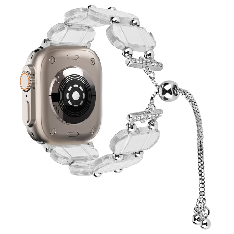 For Apple Watch Ultra 49mm Resin Retractable Chain Watch Band(Transparent) - Watch Bands by PMC TechLife | Online Shopping South Africa | PMC TechLife