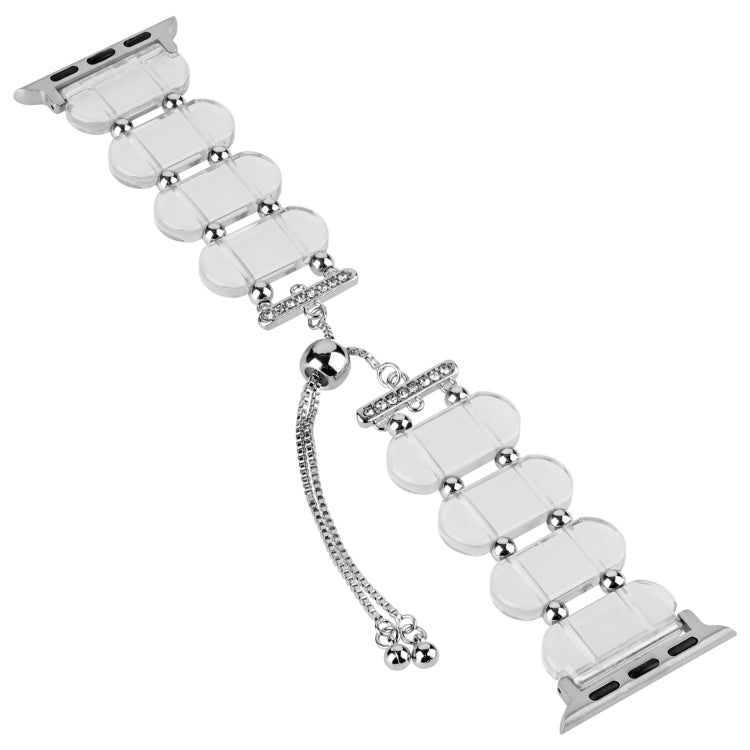 For Apple Watch Series 8 41mm Resin Retractable Chain Watch Band(Transparent) - Watch Bands by PMC Jewellery | Online Shopping South Africa | PMC Jewellery