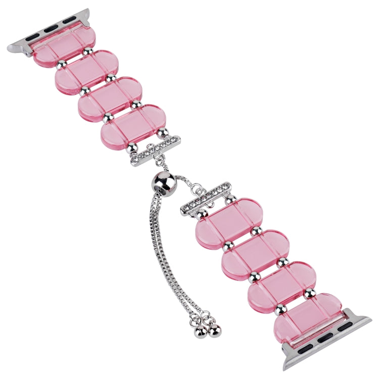 For Apple Watch Series 7 41mm Resin Retractable Chain Watch Band(Pink) - free shipping - PMC TechLife - Order now!