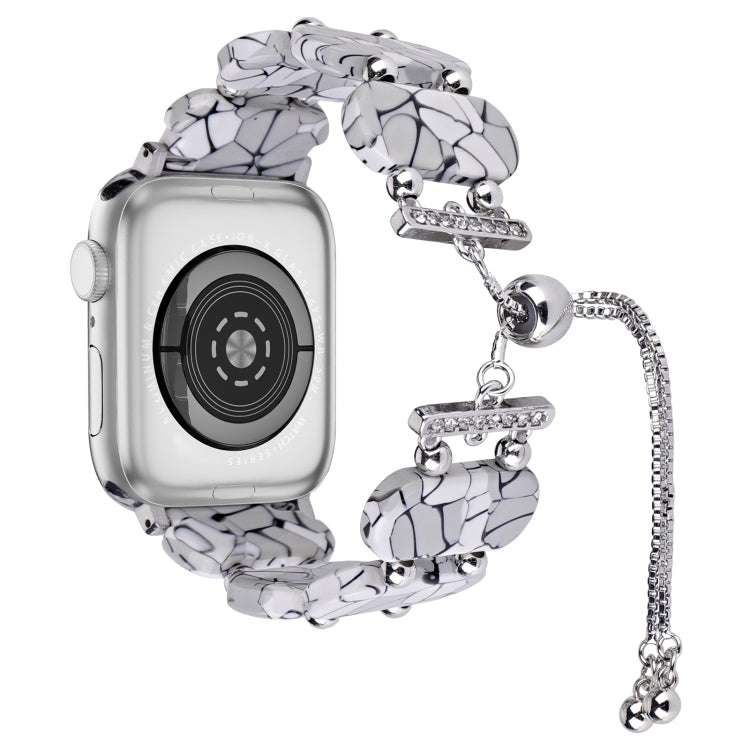 For Apple Watch Series 4 44mm Resin Retractable Chain Watch Band(Cracks) - Watch Bands by PMC TechLife | Online Shopping South Africa | PMC TechLife