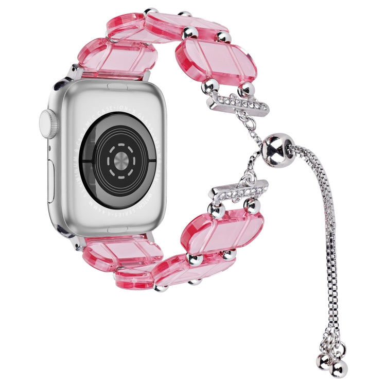 For Apple Watch Series 4 40mm Resin Retractable Chain Watch Band(Pink) - Watch Bands by PMC TechLife | Online Shopping South Africa | PMC TechLife