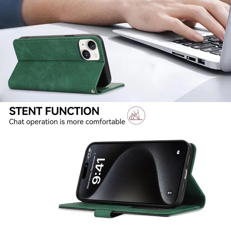For iPhone 17 Pro ABEEL Color Block Magnetic RFID Leather Phone Case(Green-Black) - free shipping - PMc TechLife - Order now!