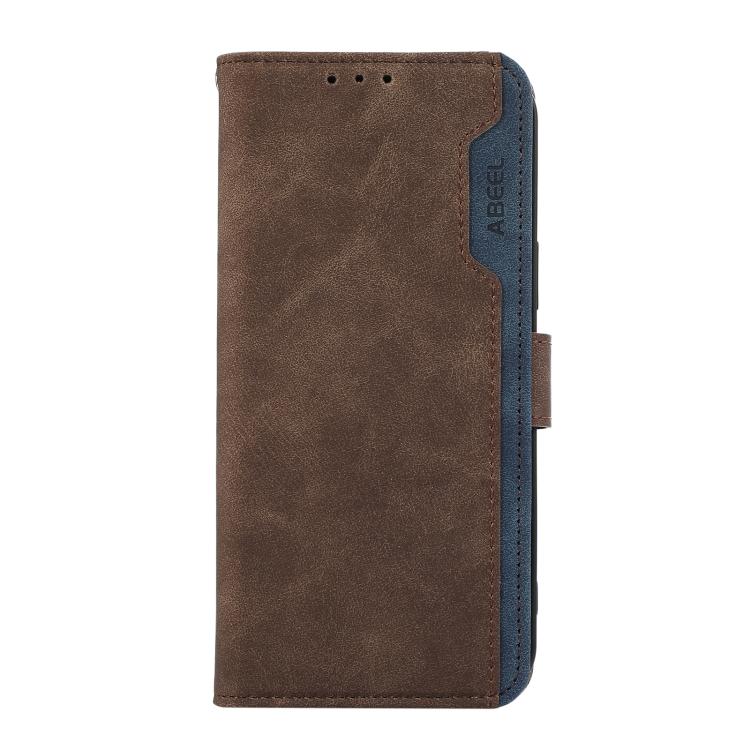 For iPhone 17 Pro ABEEL Color Block Magnetic RFID Leather Phone Case(Brown-Blue) - free shipping - PMc TechLife - Order now!
