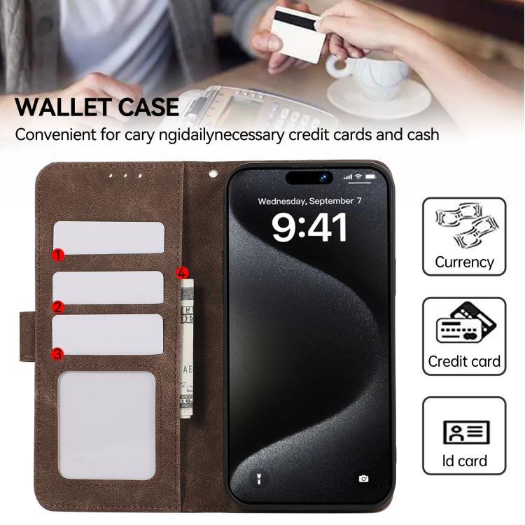 For iPhone 17 Pro ABEEL Color Block Magnetic RFID Leather Phone Case(Brown-Blue) - free shipping - PMc TechLife - Order now!
